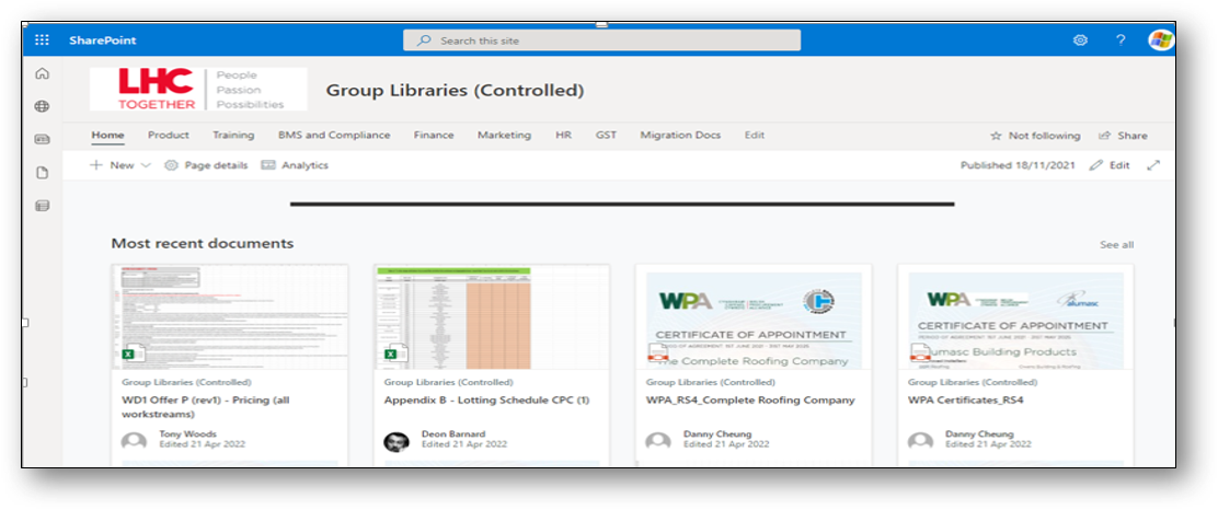 LHC – Government Intranet SharePoint Platform